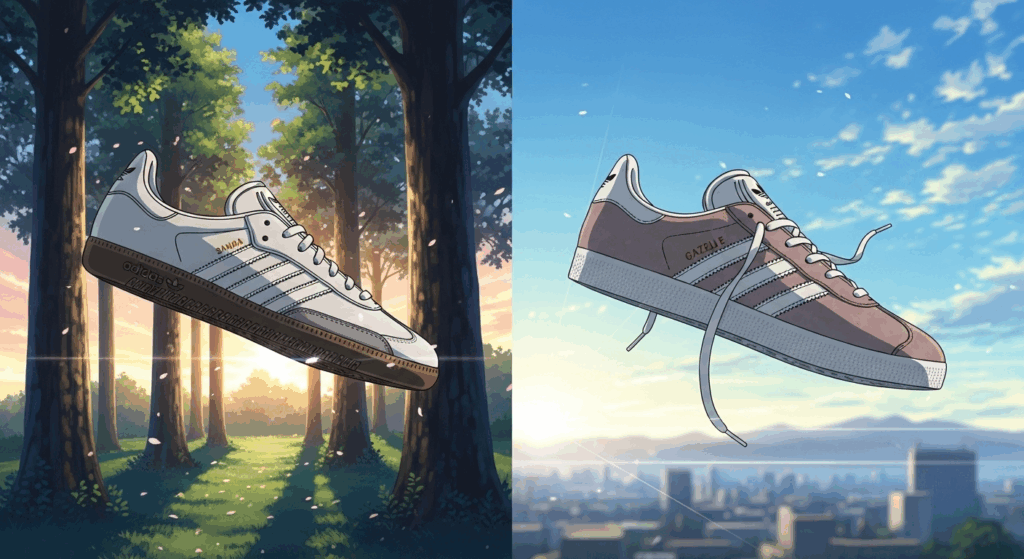 【比較】アディダス サンバとガゼルの違いは？見た目・人気・サイズ感を解説