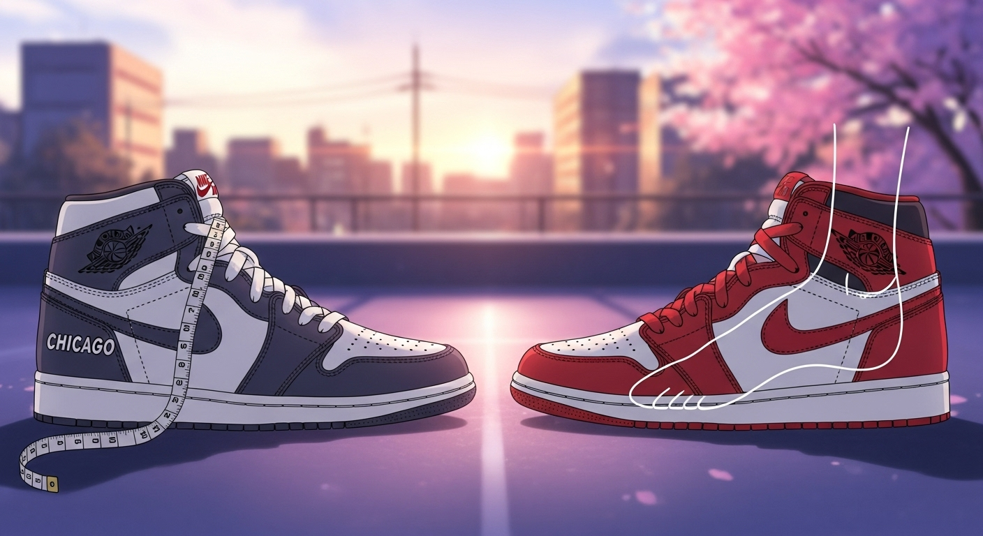 【失敗しない】AJ1のサイズ感!モデル別比較と横幅・選び方のコツ